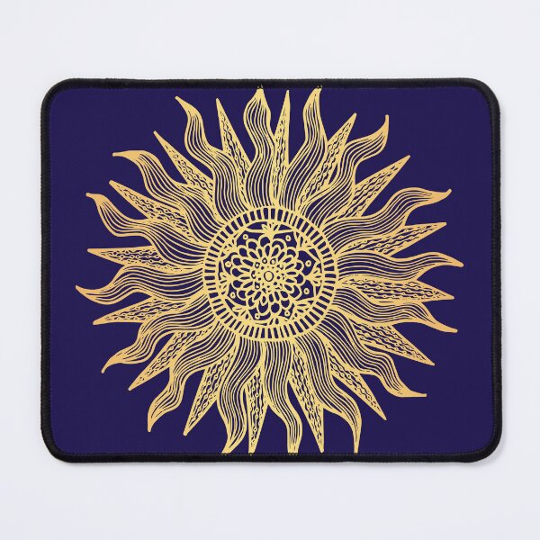 Item preview, Blue and Gold Sun Mandala designed and sold by Julie Erin Designs.