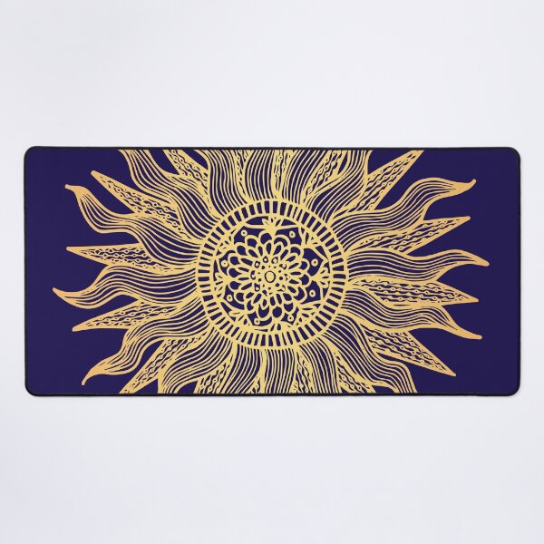 Item preview, Blue and Gold Sun Mandala designed and sold by Julie Erin Designs.