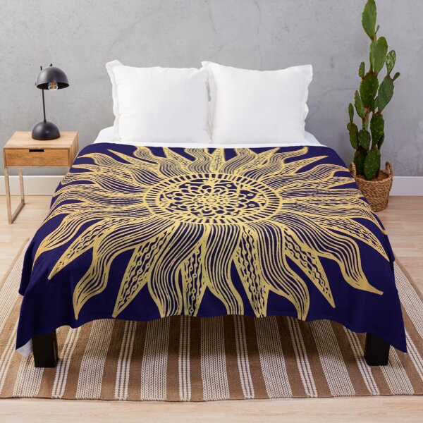 Item preview, Blue and Gold Sun Mandala designed and sold by Julie Erin Designs.