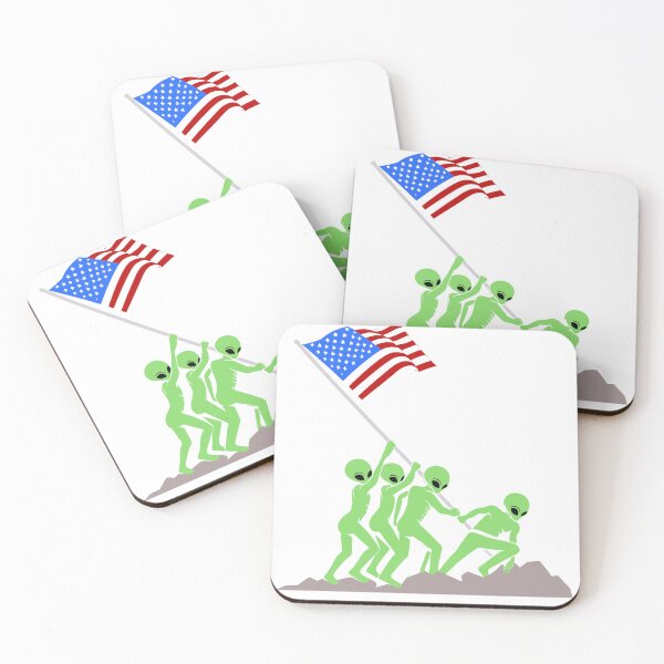 Item preview, Funny grey aliens raising flag at Iwo Jima designed and sold by billyperks.