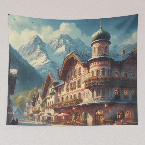 Item preview, Bavarian Sunlight Across the Snowy Mountains designed and sold by nikkolaus.