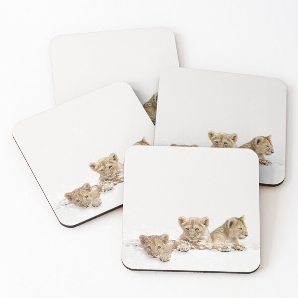 Item preview, Three Baby Lions in Bathtub Neutral Print, Lion Cub Bathing, Animals in Bathtub Art by Synplus designed and sold by synplus.