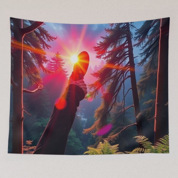 Item preview, AI Dreamscape Forest - Crimson Hand Light designed and sold by nhk999.