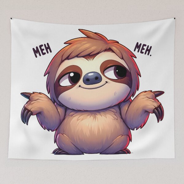 Item preview, three toed sloth, kawaii, chibi designed and sold by TrueArtVibes.