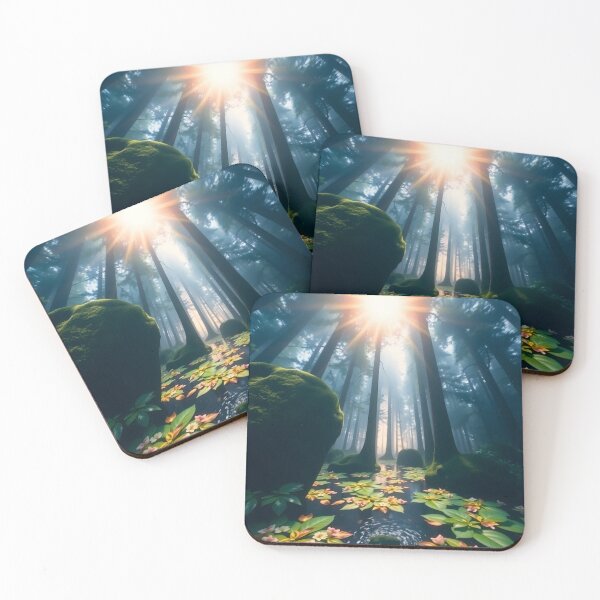 Item preview, AI Dreamscape Portal - Mystical Sunlit Forest designed and sold by nhk999.