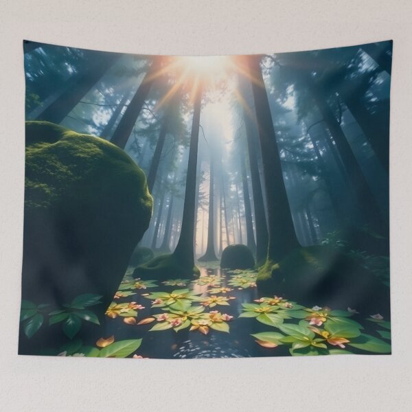 Item preview, AI Dreamscape Portal - Mystical Sunlit Forest designed and sold by nhk999.
