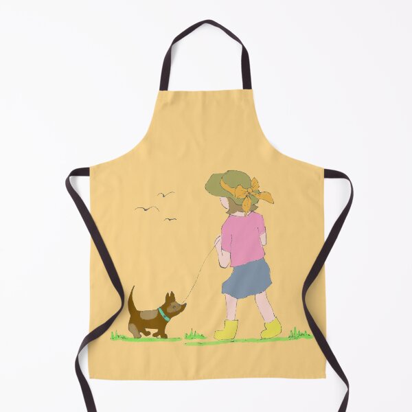 Item preview, Girl Takes Dog For Walk Illustration designed and sold by Jaana Day.