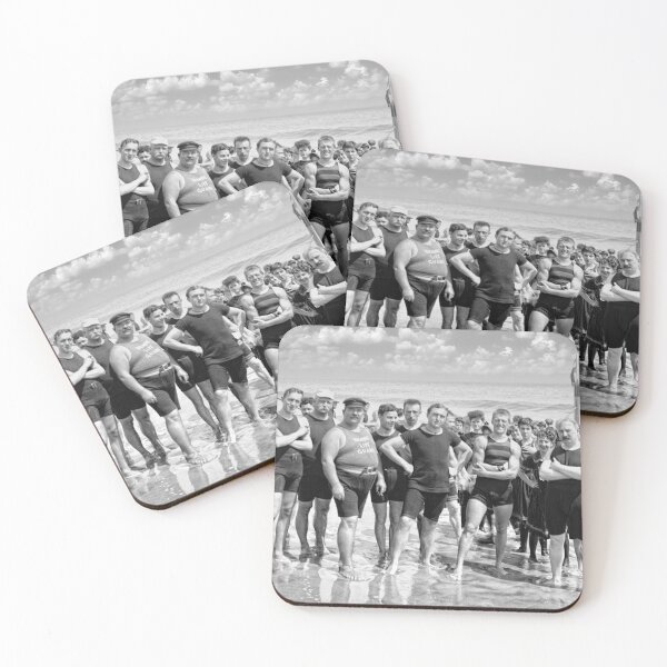 Item preview, Coney Island Lifeguards and Bathers, 1900 – Vintage Beach Portrait designed and sold by Daniel Hagerman.