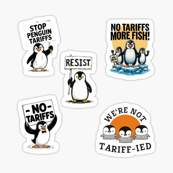 Item preview, Penguin Protest Sticker Pack | Anti Tariff Political Satire | Flippers Up Resist Set designed and sold by BeautyofColor.