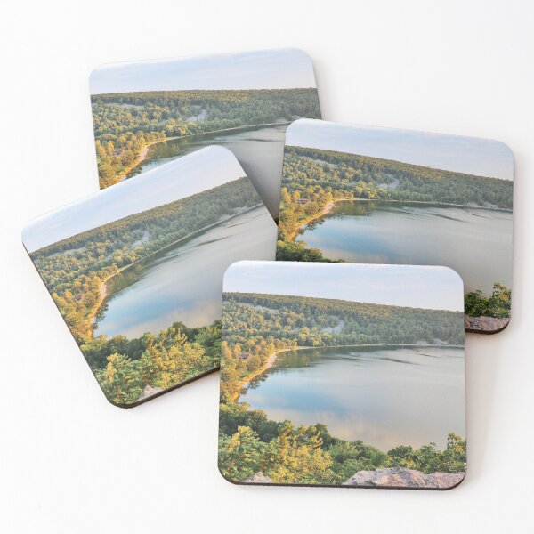 Item preview, Golden Hour Landscape with view on the Lake from East Bluff Devil's Lake State Park, Wisconsin, USA designed and sold by Maryna Gumenyuk.