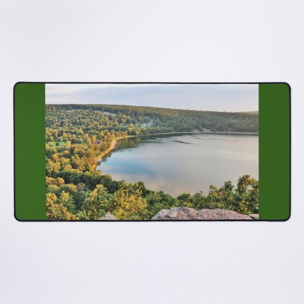 Item preview, Golden Hour Landscape with view on the Lake from East Bluff Devil's Lake State Park, Wisconsin, USA designed and sold by Maryna Gumenyuk.