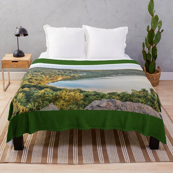 Item preview, Golden Hour Landscape with view on the Lake from East Bluff Devil's Lake State Park, Wisconsin, USA designed and sold by Maryna Gumenyuk.