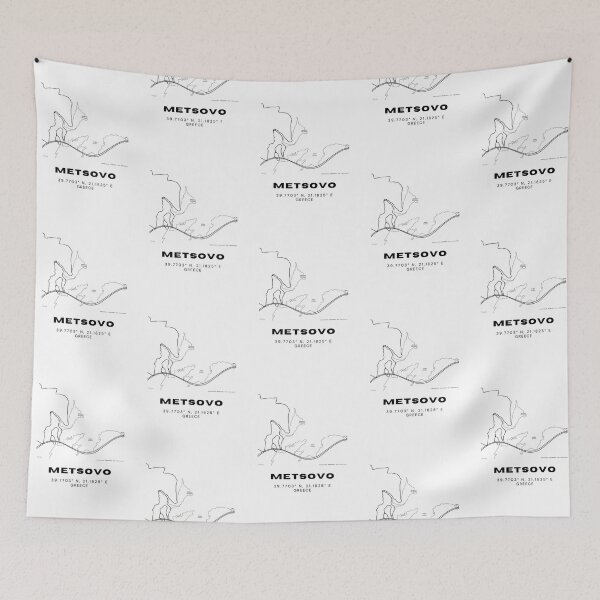 Item preview, Minimalist Black & White Metsovo, Greece City Map designed and sold by RM-Journey.