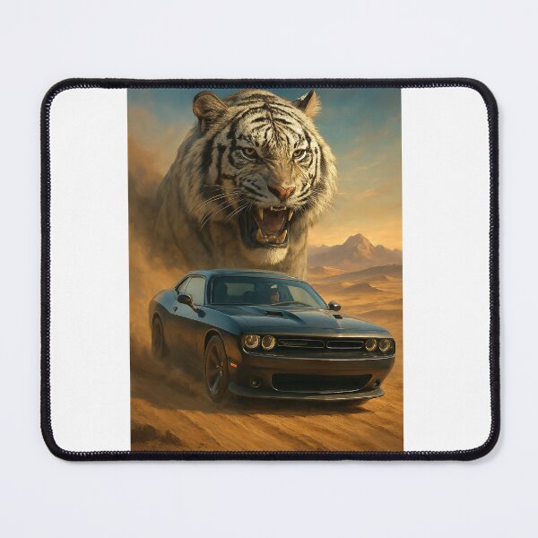Item preview, A beautiful black car with a panther in desert and mountains designed and sold by CristianoArt.