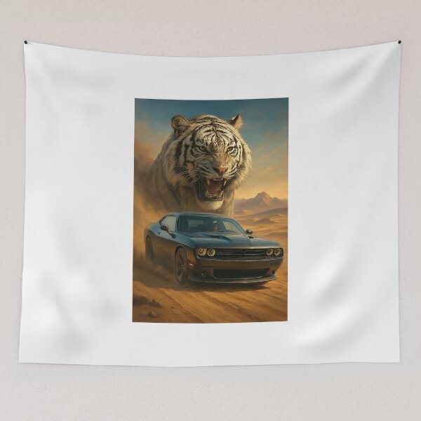 Item preview, A beautiful black car with a panther in desert and mountains designed and sold by CristianoArt.