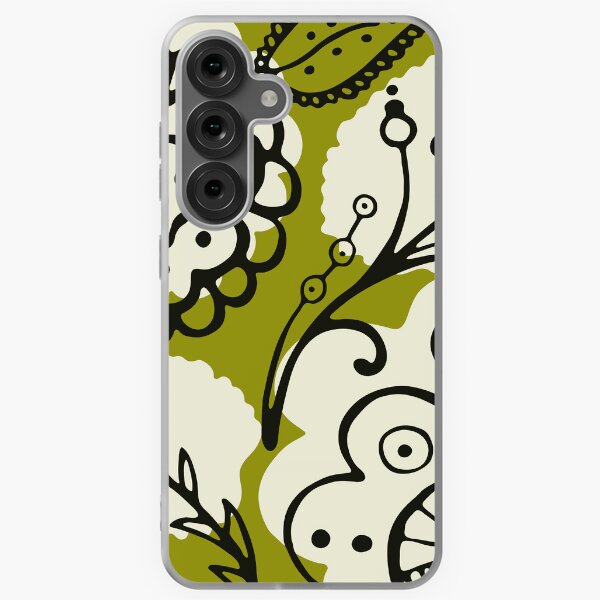 Item preview, Mid-Century Modern Floral Line Designs On Olive Green designed and sold by DEC02.