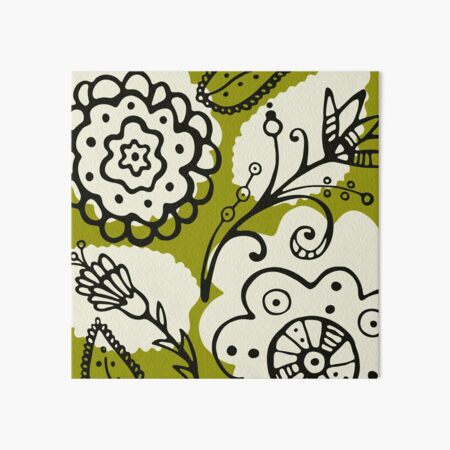 Item preview, Mid-Century Modern Floral Line Designs On Olive Green designed and sold by DEC02.