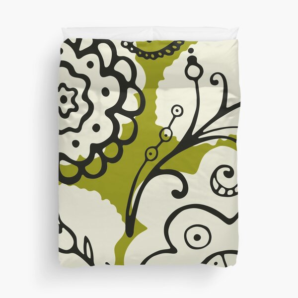 Item preview, Mid-Century Modern Floral Line Designs On Olive Green designed and sold by DEC02.