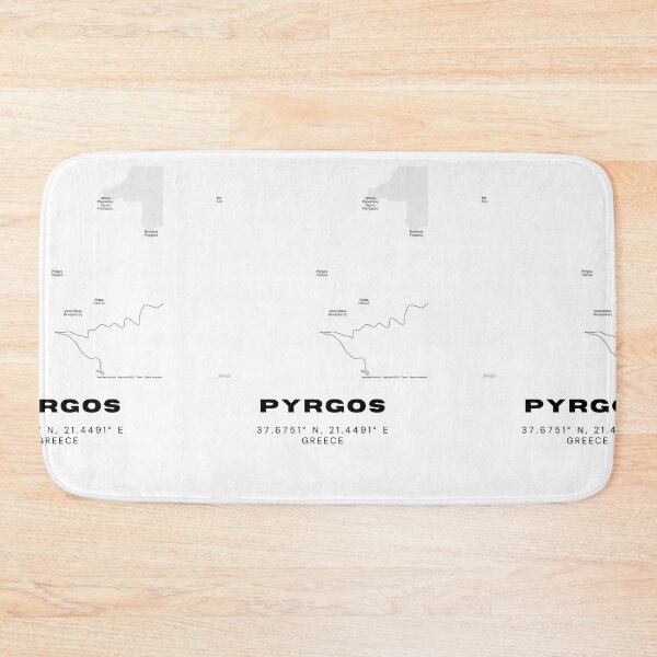 Item preview, Minimalist Black & White Pyrgos, Greece City Map designed and sold by RM-Journey.