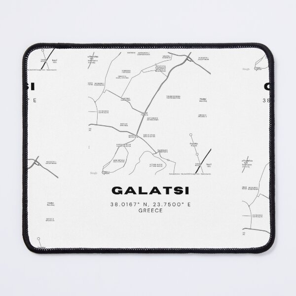 Item preview, Minimalist Black & White Galatsi, Greece City Map designed and sold by RM-Journey.