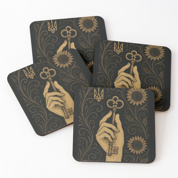 Item preview, Ukrainian Symbolic Art – Hand Holding Key with Sunflowers and Trident designed and sold by Lacritsa .