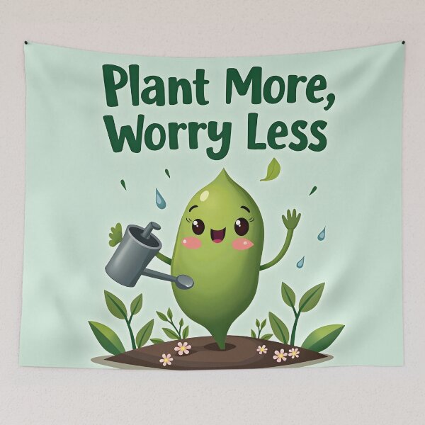 Item preview, Plant More, Worry Less - Eco-Friendly Cartoon  designed and sold by nhk999.