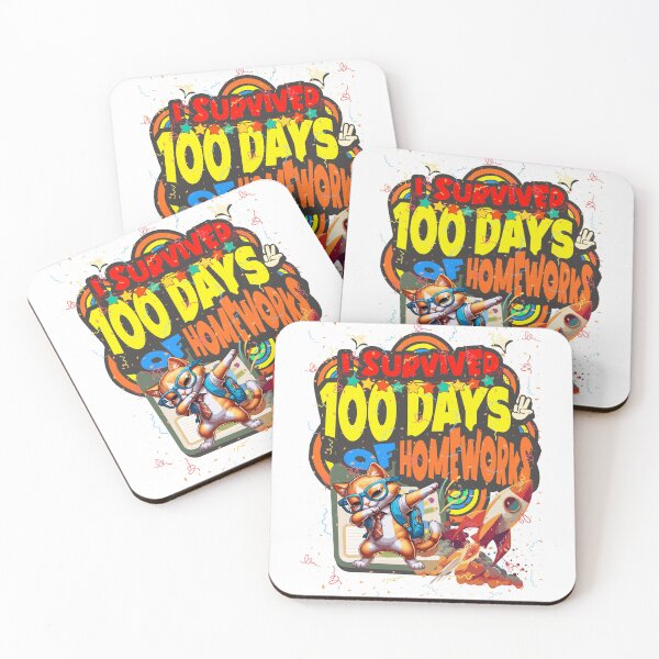 Item preview, I survived 100 Days Of Homeworks : Cat designed and sold by Eksama Design.