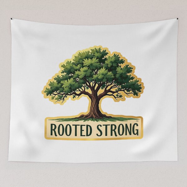 Item preview, "Rooted Strong" Tree - Inspirational Decal for Strength and Growth designed and sold by www.contentcraze.in.