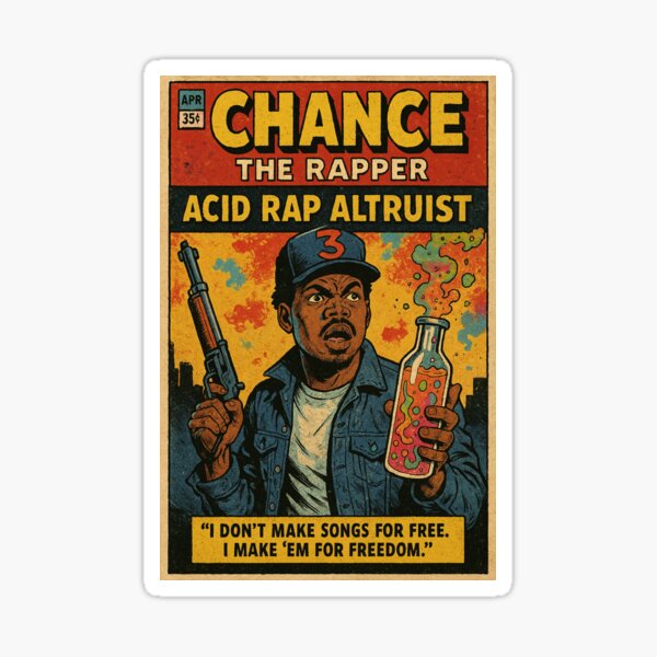 Aperçu de l'œuvre Affiche de bande dessinée vintage « Acid Rap Altruist » de Chance the Rapper créée et vendue par ac3iongDcreator.