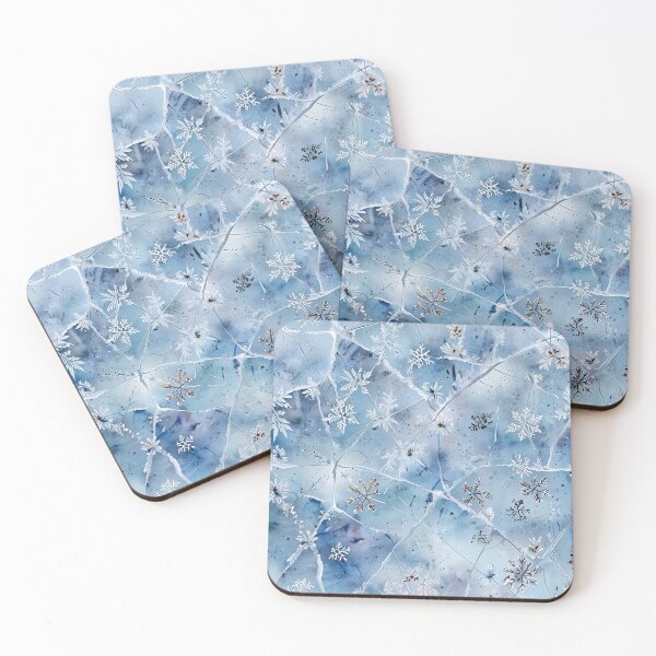 Item preview, Delicate Snowflakes on Cracked Glacial Ice in a Winter Abstract Design designed and sold by CoolPixels.