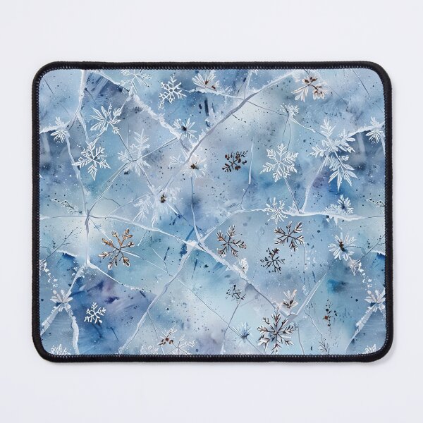 Item preview, Delicate Snowflakes on Cracked Glacial Ice in a Winter Abstract Design designed and sold by CoolPixels.