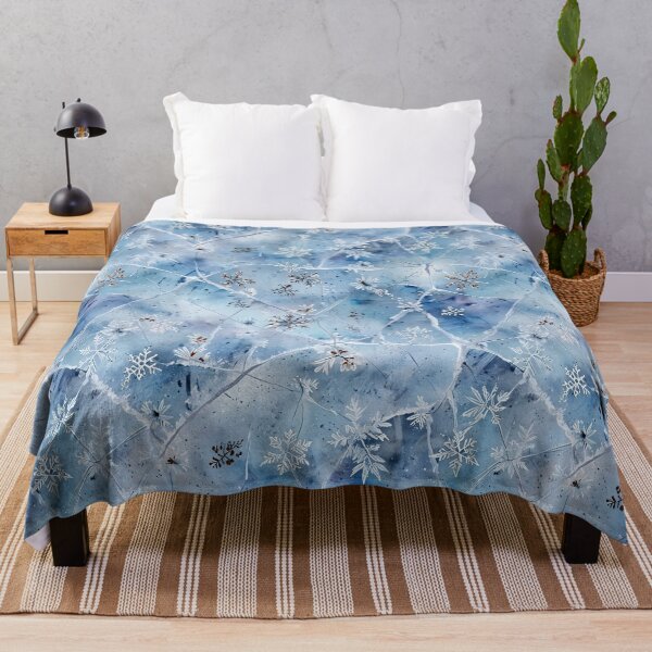 Item preview, Delicate Snowflakes on Cracked Glacial Ice in a Winter Abstract Design designed and sold by CoolPixels.
