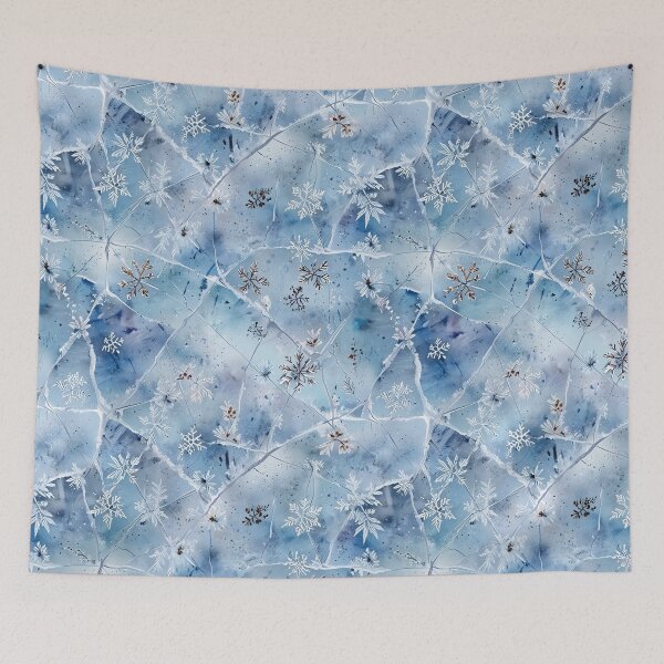 Item preview, Delicate Snowflakes on Cracked Glacial Ice in a Winter Abstract Design designed and sold by CoolPixels.