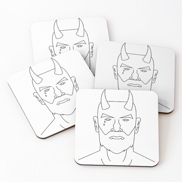 Item preview, Horned visage with tear and stern expression designed and sold by estebansequeira.