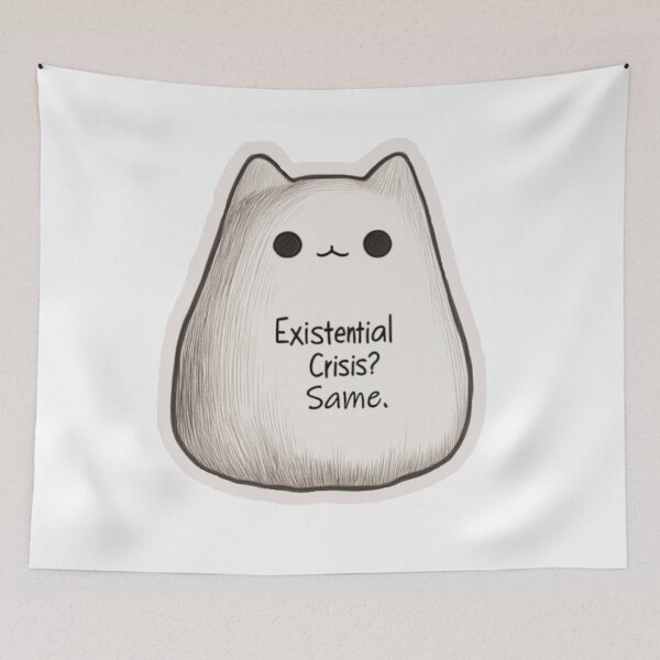 Item preview, "Existential Crisis? Same." Sticker, Funny, Humor, Best Stickers, Sticker Sale, Funny Gift, Funny Sticker, Cute Sticker designed and sold by GSizzle1.