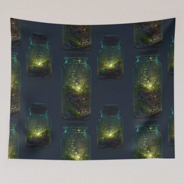 Item preview, Illuminated Terrariums with Tiny Plants Capturing Enchanting Nighttime Beauty designed and sold by CoolPixels.