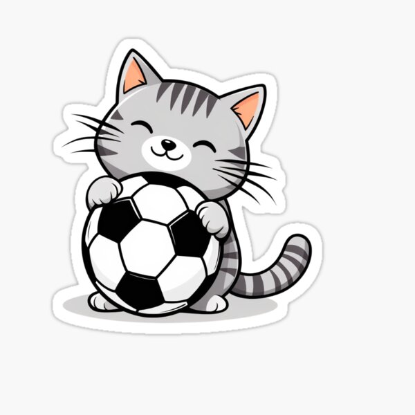 Item preview, Cute Gray Tabby Cat with Soccer Ball designed and sold by bekahshenry.