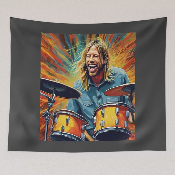 Item preview,  "Rhythmic Lightning: Taylor Hawkins' Dynamic Beat" designed and sold by Artisticanvas.