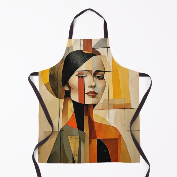 Item preview, Bauhaus style painting abstract female portrait earth tones designed and sold by CattlettArt.