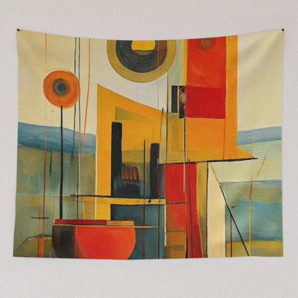 Item preview, Geometric  – Abstract Art in Retro Earth Tones- Mid-Century Modern designed and sold by CattlettArt.