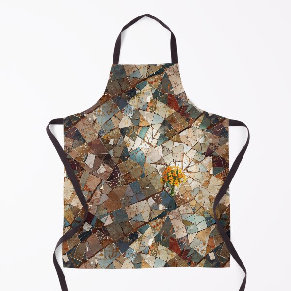 Item preview, Geometric mosaic floor with broken ceramic shards designed and sold by CoolPixels.