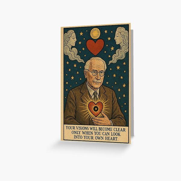Artikel-Vorschau von „Schau in dein eigenes Herz“ – Zitat von Carl Jung Poster, designt und verkauft von TheoVerse.