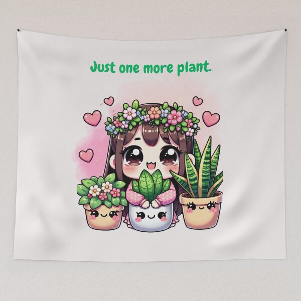 Item preview, "Just one more plant - Adorable design for kawaii plant lovers" designed and sold by JenniferCreaArte .