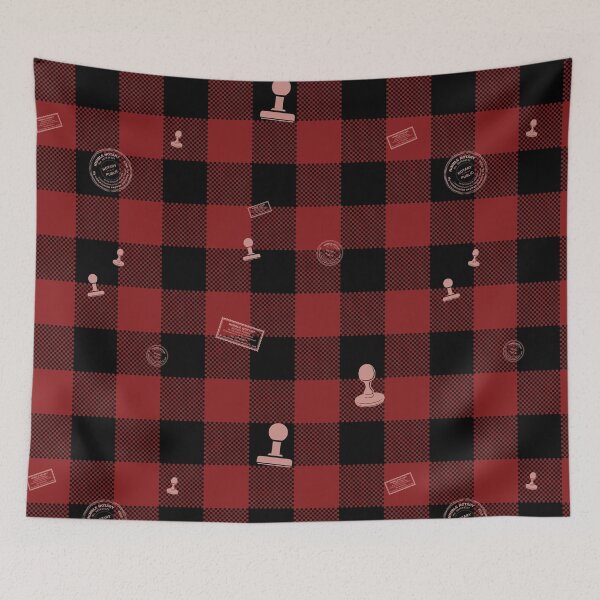 Item preview, Buffalo Plaid Notary Stamp Pattern – Red and Black Seamless Notary Public Design designed and sold by NotaryLife.