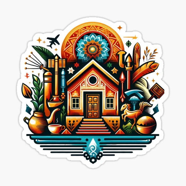 Item preview, Boho Folk Art Dream Home Illustration designed and sold by Istyak7.