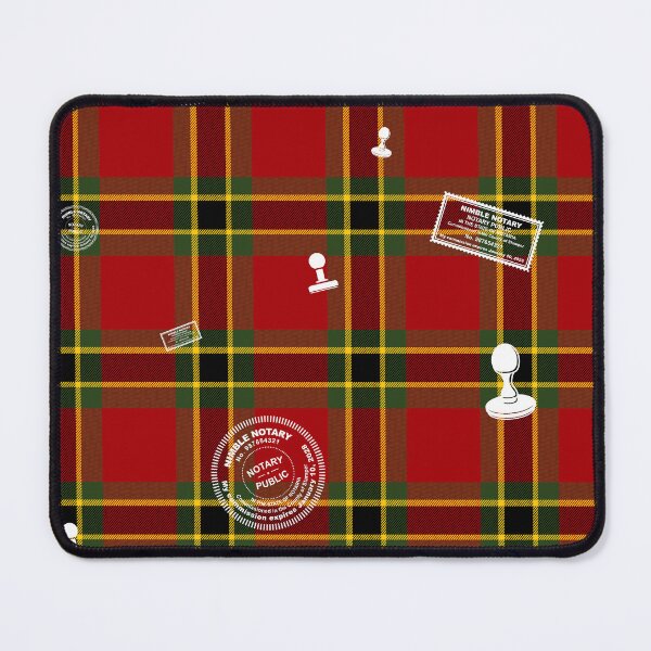 Item preview, Classic Tartan Notary Stamp Pattern – Red Green Gold Plaid Seamless Design designed and sold by NotaryLife.