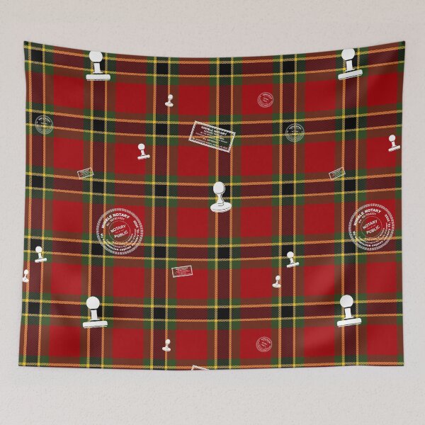 Item preview, Classic Tartan Notary Stamp Pattern – Red Green Gold Plaid Seamless Design designed and sold by NotaryLife.
