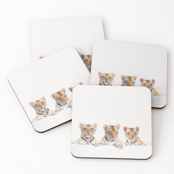 Item preview, Three Baby Tigers in Bathtub Neutral Print, Tiger Cub Bathing, Animals in Bathtub Art by Synplus designed and sold by synplus.