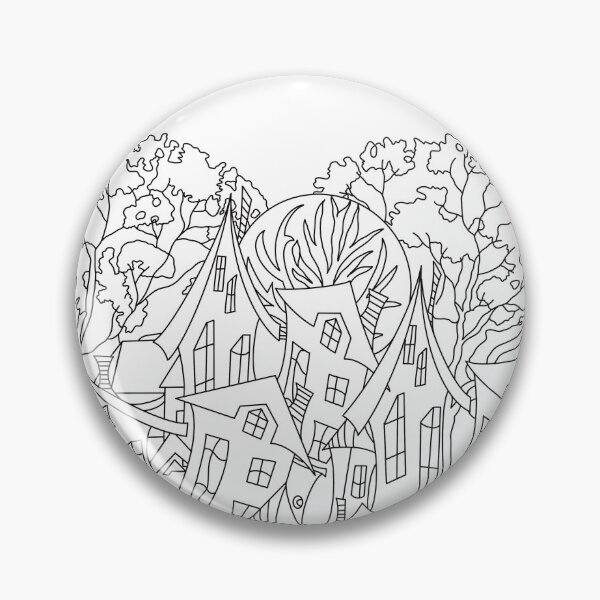 Item preview, Harbor Chill: Riverfront Village Coloring Vibes Black & White Coloring Page designed and sold by chuckletuckle.