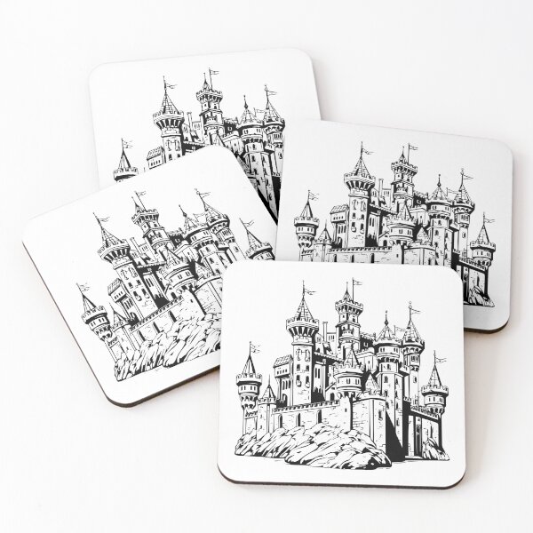 Item preview, Grand Medieval Castle Fortress Citadel Palace Tower Wall designed and sold by inkoutninja.